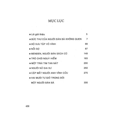 Bức Thư Của Người Đàn Bà Không Quen