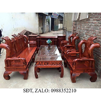 Bộ bàn ghế giả cổ tần thủy hoàng gỗ hương vân