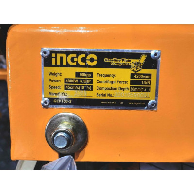 MÁY ĐẦM NÉN BÊ TÔNG DÙNG XĂNG 4.8KW(6.5HP) INGCO GCP100-2 - HÀNG CHÍNH HÃNG