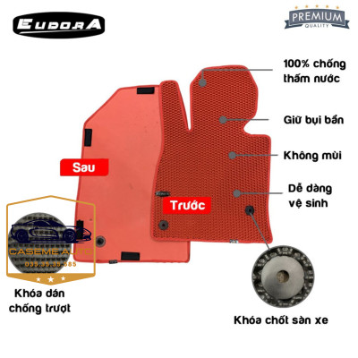 [FORD TERRITORY] Thảm Trải Sàn, Lót Sàn Ô Tô Cao Su Eudora CloudFoam Thiết Kế Theo Xe Dành Cho Xe FORD TERRITORY, Chống Nước, Không Mùi, Ngăn Bụi Bẩn, Dễ Vệ Sinh - Hàng Chính Hãng