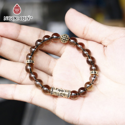 Vòng tay đá thiên nhiên phối charm hợp kim size hạt 10mm - Ngọc Quý Gemstones