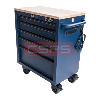 Tủ dụng cụ CSPS 76cm - 05 hộc kéo không nâng hạ màu xanh