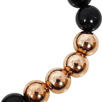 Vòng Tay Đá Obsibian 8 Ly Mệnh Thủy, Mộc Charm Lục Giác Laliz TR.14