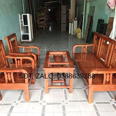 Bộ bàn ghế gỗ phòng khách (Hỗ trợ phí vận chuyển khu vực Hà Nội) giá thật