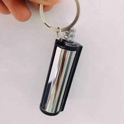 Hột quẹt bật lửa móc khóa diêm xăng sinh tồn hình Trụ Tròn - xài xăng