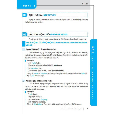 Sách - 600 Động Từ Bất Quy Tắc Và Cách Dùng Các Thì Trong Tiếng Anh - Minh Thắng