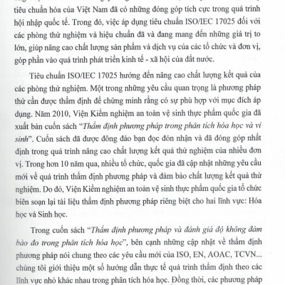 Thẩm Định Phương Pháp Và Đánh Giá Độ Không Đảm Bảo Đo Trong Phân Tích Hóa Học