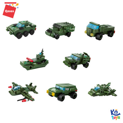 Đồ chơi lắp ráp, xếp hình chủ đề quân sự Qman 42301 – Xe Tăng Quân Sự (642 chi tiết, 8 trong 1)