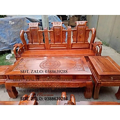 bộ bàn ghế tần thủy hoàng gỗ xà cừ tay 12