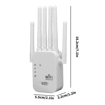 Bộ Kích Sóng Wifi Tốc Độ Cao 6 Râu 50M Thiết Bị Mở Rộng Sóng Bao Phủ Căn Nhà, Văn Phòng - Hàng Nhập Khẩu