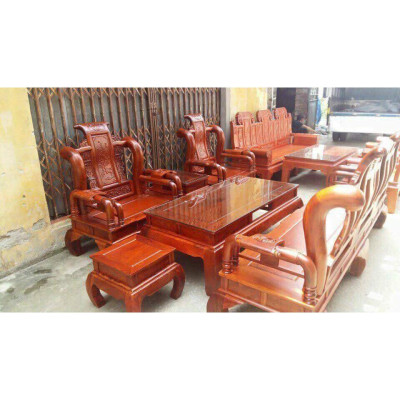 Bộ bàn ghế giả cổ tần thủy hoàng gỗ hương vân