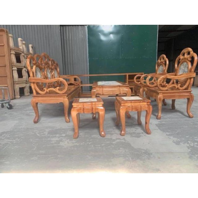 Bộ ghế guột gỗ gõ đỏ hàng tuyển ván dày dặn bộ 6 món