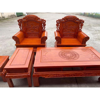 Bàn Ghế Khổng Minh Gia Cát Lượng Gỗ Hương Đá