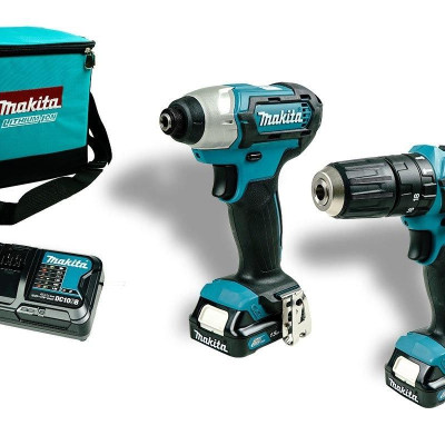 BỘ SẢN PHẨM MÁY KHOAN BÚA, MÁY VẶN VÍT PIN 12V MAKITA CLX228S (1 SẠC NHANH  2 PIN 12VMAX 1.5AH ) - HÀNG CHÍNH HÃNG