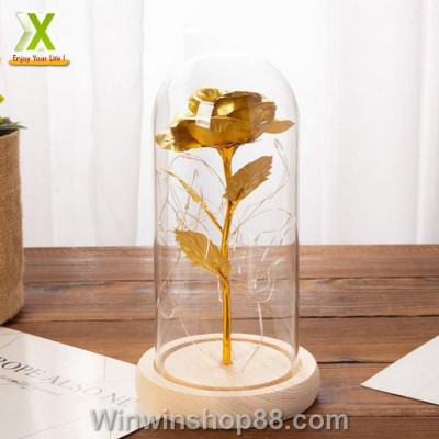 Đèn hoa hồng mạ vàng 24k có đèn LED