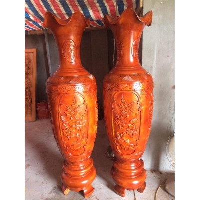 Cặp lục bình gỗ xà cừ