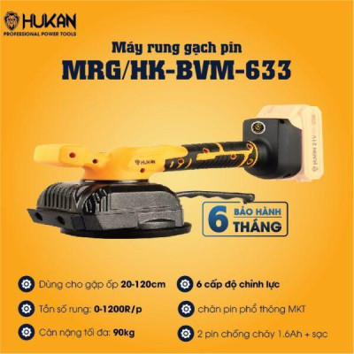 MÁY RUNG GẠCH PIN MRG/HK-BVM-633 HUKAN  ( 2PIN + 1 SẠC ) - HÀNG CHÍNH HÃNG