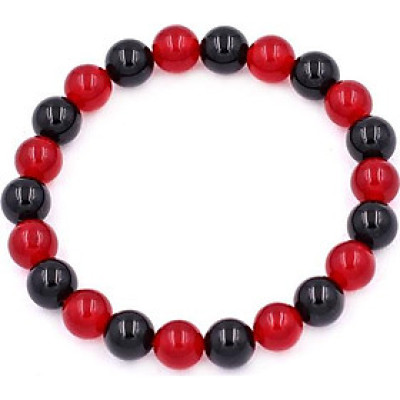 Vòng tay Thạch Anh Đỏ mix Thạch Anh Đen 8 ly 22 hạt - Chuỗi đeo tay phong thủy - Chuỗi đeo tay size nhỏ
