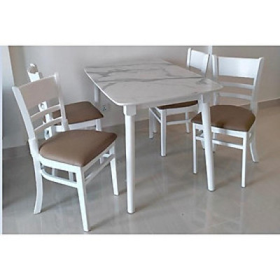 Bàn ăn chân tròn mặt giả đá sang trọng giá tại xưởng