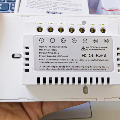 Công tắc thông minh, mặt kính cường lực, cảm ứng, điều khiển rèm cửa từ xa trên điện thoại di động, màu d·