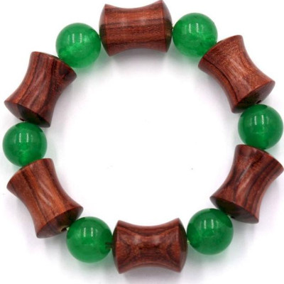 Vòng tay chuỗi hạt gỗ hồng hình ống tre HMS9