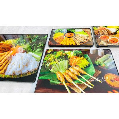 (ẢNH THẬT) Tranh treo tường nem nướng nem lụi 2 trang trí decor quán nhà hàng kèm đinh treo