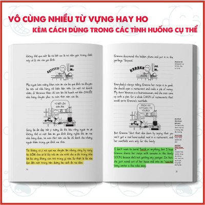 Sách - Diary Of A Wimpy Kid - Nhật Ký Chú Bé Nhút Nhát - Tập 19 - Mớ Bòng Bong - Hot Mess (Song Ngữ Việt-Anh)