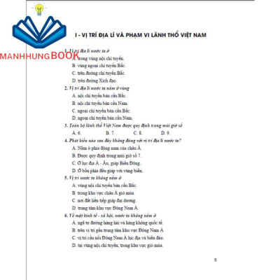 SÁCH - Trắc nghiệm địa lí 8 (dùng chung cho các bộ sgk hiện hành)