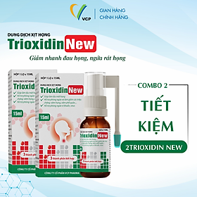 [COMBO 2 LỌ] Xịt Họng Trioxidin New VCP Pharma - Hỗ Trợ Giảm Các Triệu Chứng Ho, Đau Họng, Ngứa Rát Họng - Chai 15ml