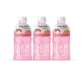Combo 3 Chai Nước Mogu Mogu Thạch Dừa Vị Vải Thái Lan