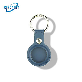 CINCATDY Bao Case Vỏ Bảo Vệ PU Trong Suốt Keychain cho Apple AirTag - Hàng Nhập Khẩu