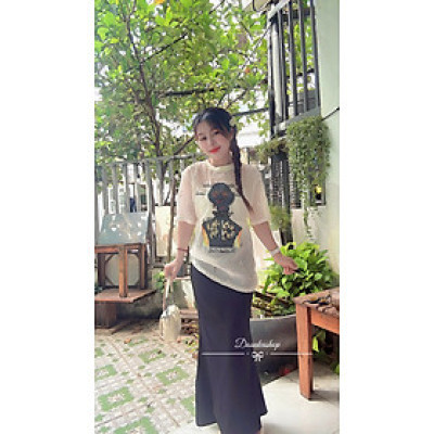 Set áo ren mỏng cô gái mix cv đuôi cá