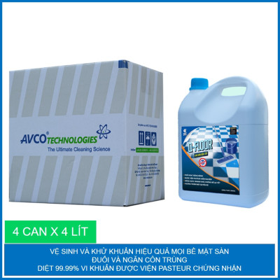 Lau sàn diệt khuẩn Q-FLOOR - thùng carton (4 x can 4 lít) - AVCOchem - Q-HOMECARE