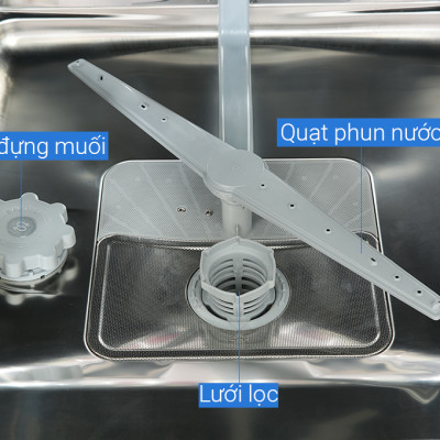 Máy rửa chén Hafele HDW-F60C/ 533.23.200 - Trọng tải rửa 15 bộ đồ ăn Châu Âu- Sản xuất Thổ Nhĩ Kỳ - Rửa nửa tải - Hàng chính hãng