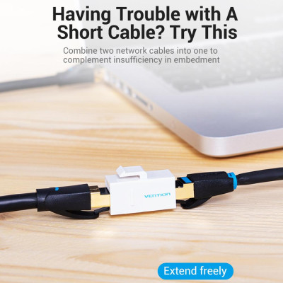 Đầu nối VDD-B10-W RJ45 Cat.5e UTP Keystone Jack Coupler cho phần mở rộng cáp mạng