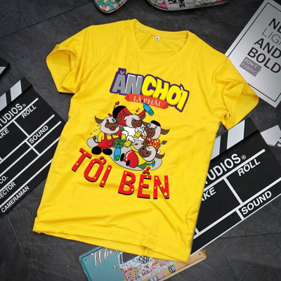 Áo phông phong cách trẻ trung in họa tiết Ăn Chơi là phải Tới Bến form Unisex chất thun đẹp