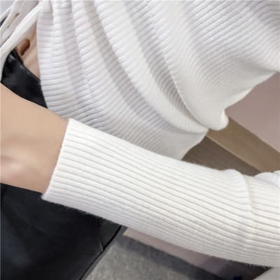 Áo len nữ cổ V rút dây trước 35