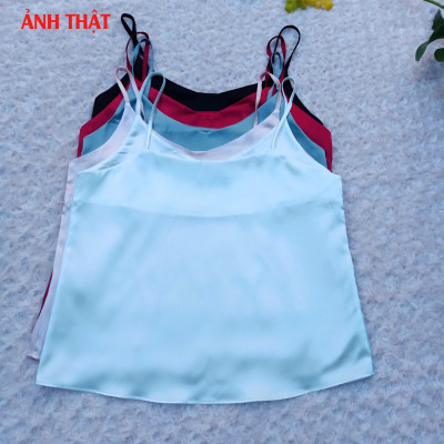 Áo Lụa 2 Dây New Design  Kiểu Nữ Nhiều Size, Mặc  Mát Trong Vest Blazer Dễ Thương, Chất Satin Trơn Bóng ,Mịn AO0008
