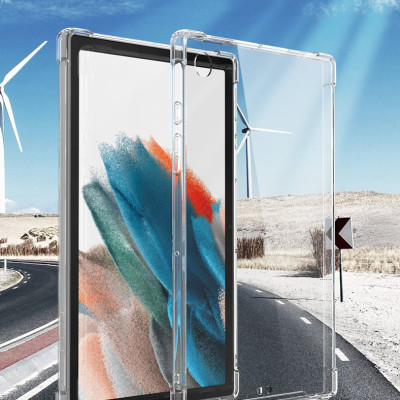 Ốp Lưng Chống Sốc Cho Samsung Tab A8 10.5 inch X200/X205 Dẻo Silicon Trong Suốt, Có Gờ Bảo Vệ Camera - Hàng chính hãng