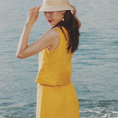 Áo Croptop Linen Tràng An TOP229 thời trang thiết kế Hity