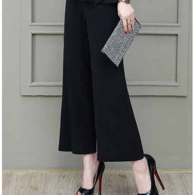 Quần ống rộng khoá sườn vải co giãn nhẹ mềm mịn QT23