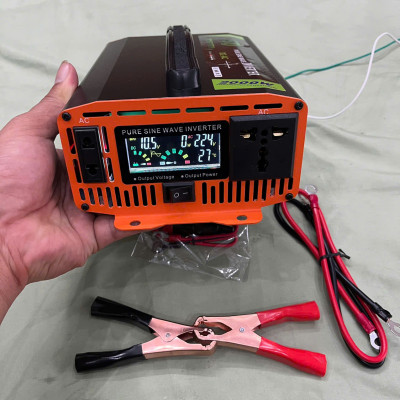 Bộ Kích Điện 12V Lên 220V 2000W Sóng Sin Chuẩn Hàng Nhật - Màn Hình LED Báo Vôn, Dòng Tải, Nhiệt Độ Cao Cấp