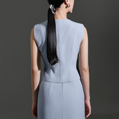 Áo gile form ôm Xavia thiết kế cao cấp WHITE CHIC