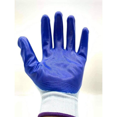 Combo 6 đôi găng tay lao động phủ sơn xanh, chống trơn, tăng độ bám dính, thoải mái khi làm việc