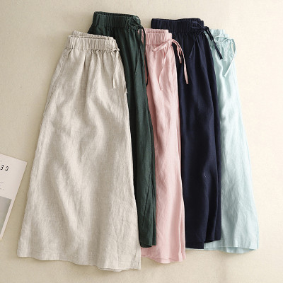 Quần lửng nữ Ống rộng, chất liệu mềm mịn mát,Quần kiểu nữ giả váy form rộng, dưới 55kg, Nesa Shop