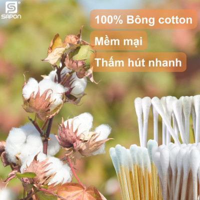 [Lố 12 hộp] Tăm bông vệ sinh người lớn YUMY thân nhựa [TB01-026] hộp 200 que