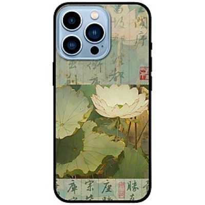 Ốp lưng dành cho Iphone 12 - 12 Pro - 12 Pro Max - 13 Mini - 13 - 13 Pro - 13 Pro Max - Sen Chữ Hoa - Hàng Chính Hãng