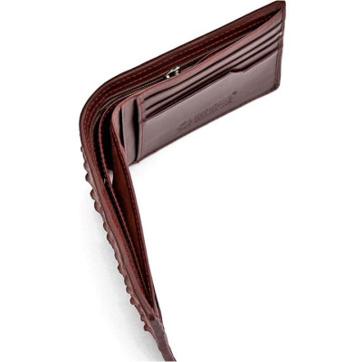 HJ2210-11-12-43 - Bóp nam Huy Hoàng da cá sấu gai lưng màu đen, nâu đỏ, vàng bò, nâu đất