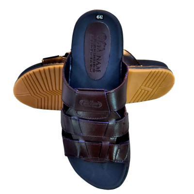 Dép Nam Quai Ngang Da Bò Thật TiTi ĐÔ Cao Cấp DN2024