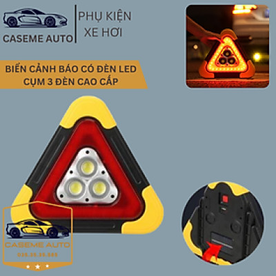 Biển Tam Giác cảnh Báo Nguy Hiểm Phản Quang Cho Ô Tô, Biển Báo Có Đèn Led Với Nhiều Chế Độ Sáng - Hàng Nhập Khẩu